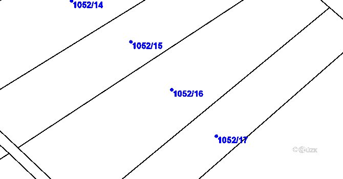 Parcela st. 1052/16 v KÚ Kvasetice, Katastrální mapa