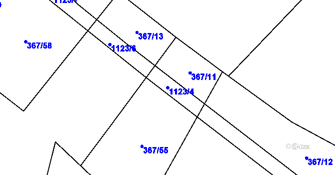 Parcela st. 1123/4 v KÚ Kvasetice, Katastrální mapa