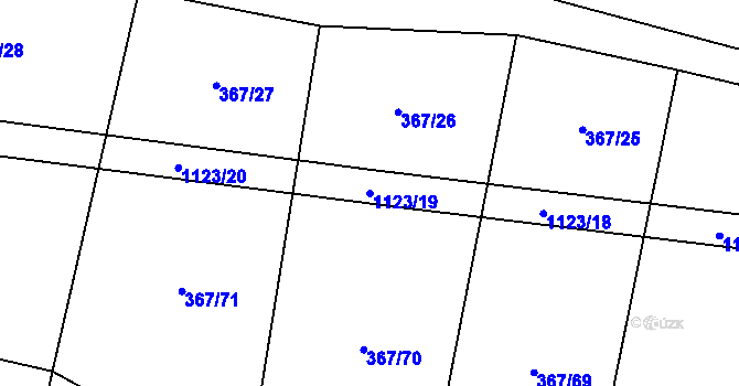 Parcela st. 1123/19 v KÚ Kvasetice, Katastrální mapa