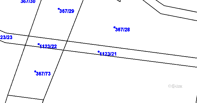 Parcela st. 1123/21 v KÚ Kvasetice, Katastrální mapa