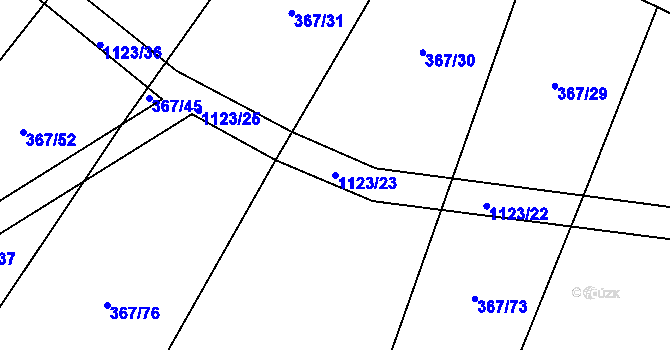 Parcela st. 1123/23 v KÚ Kvasetice, Katastrální mapa