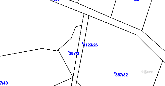 Parcela st. 1123/26 v KÚ Kvasetice, Katastrální mapa
