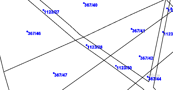 Parcela st. 1123/28 v KÚ Kvasetice, Katastrální mapa