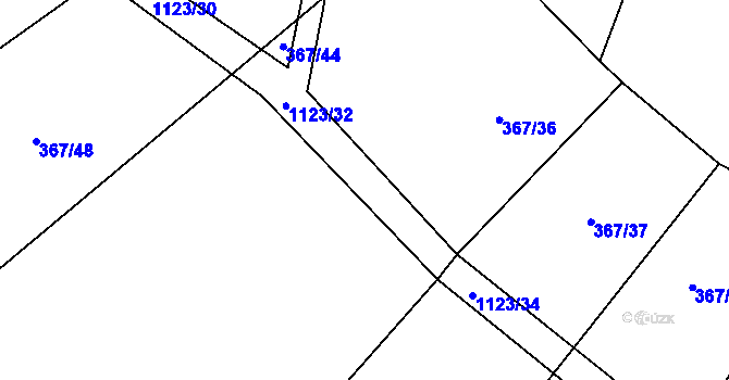 Parcela st. 1123/33 v KÚ Kvasetice, Katastrální mapa