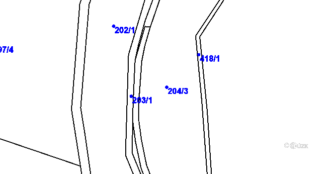 Parcela st. 204/3 v KÚ Lovčice u Klatov, Katastrální mapa