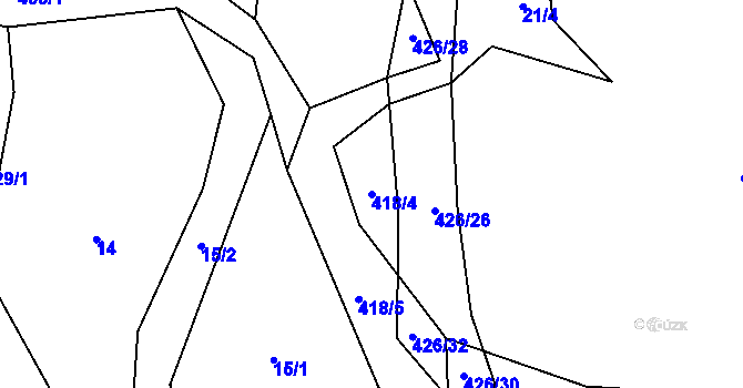 Parcela st. 418/4 v KÚ Lovčice u Klatov, Katastrální mapa