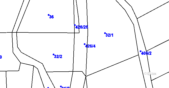 Parcela st. 426/4 v KÚ Lovčice u Klatov, Katastrální mapa