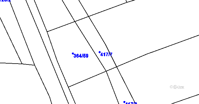 Parcela st. 417/7 v KÚ Lovčice u Klatov, Katastrální mapa
