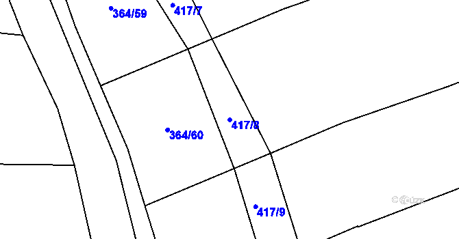 Parcela st. 417/8 v KÚ Lovčice u Klatov, Katastrální mapa