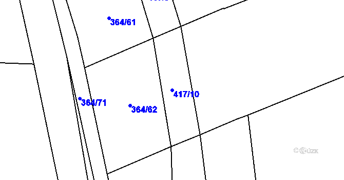 Parcela st. 417/10 v KÚ Lovčice u Klatov, Katastrální mapa