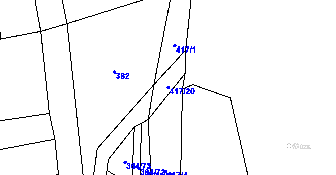 Parcela st. 417/20 v KÚ Lovčice u Klatov, Katastrální mapa