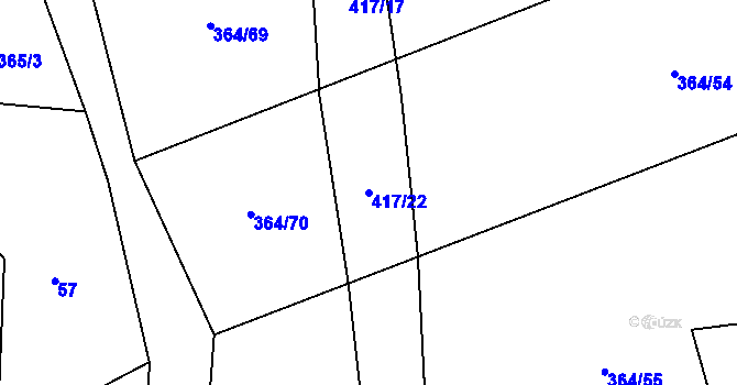 Parcela st. 417/22 v KÚ Lovčice u Klatov, Katastrální mapa