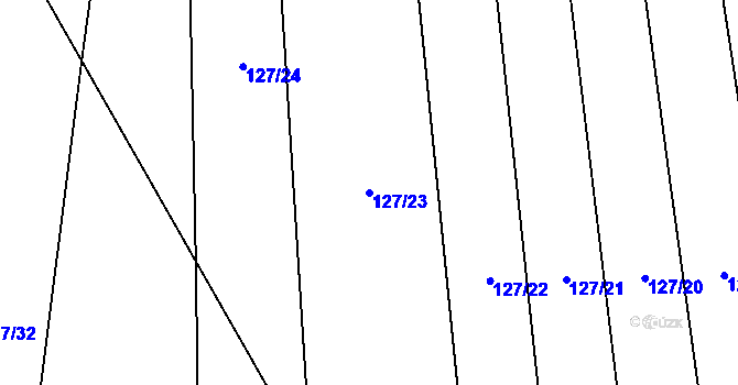 Parcela st. 127/23 v KÚ Pohoří u Lovčic, Katastrální mapa