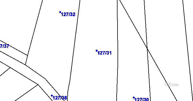 Parcela st. 127/31 v KÚ Pohoří u Lovčic, Katastrální mapa