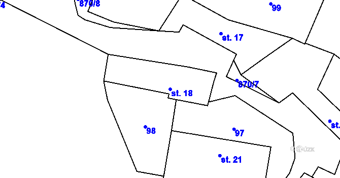 Parcela st. 18 v KÚ Štipoklasy u Lovčic, Katastrální mapa