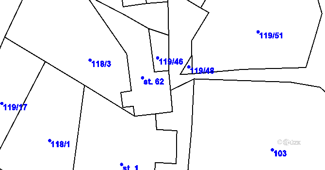 Parcela st. 85 v KÚ Štipoklasy u Lovčic, Katastrální mapa