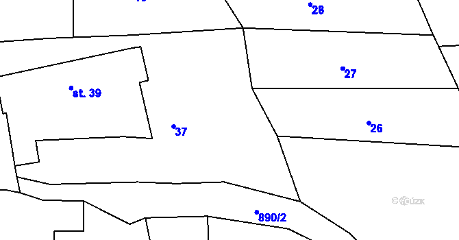 Parcela st. 9/4 v KÚ Štipoklasy u Lovčic, Katastrální mapa
