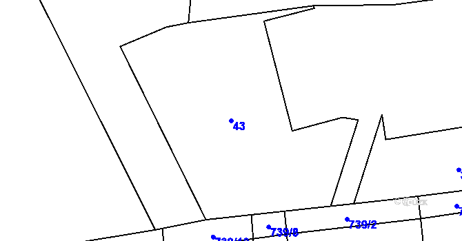 Parcela st. 43 v KÚ Štipoklasy u Lovčic, Katastrální mapa