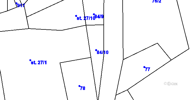 Parcela st. 84/10 v KÚ Štipoklasy u Lovčic, Katastrální mapa