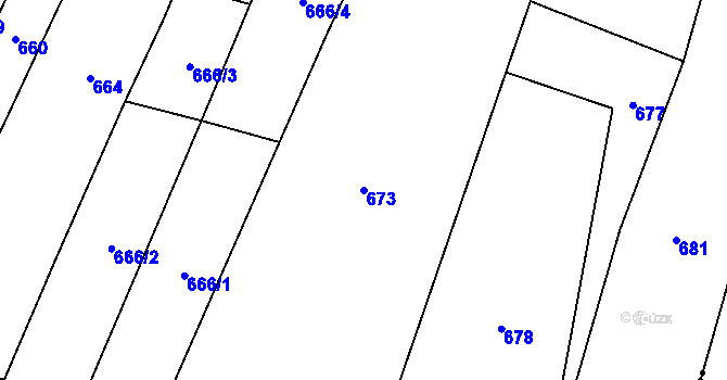 Parcela st. 673 v KÚ Štipoklasy u Lovčic, Katastrální mapa