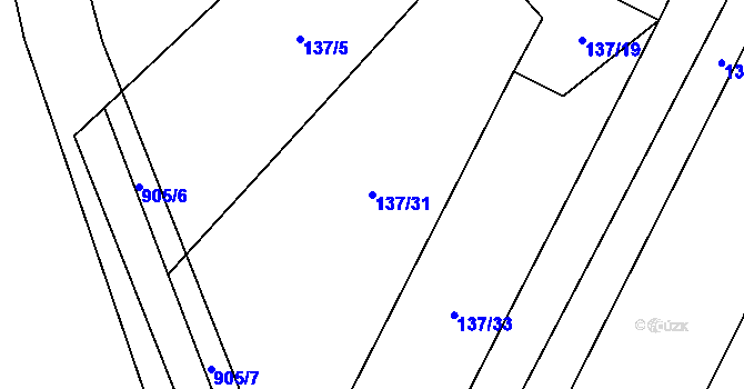 Parcela st. 137/31 v KÚ Štipoklasy u Lovčic, Katastrální mapa