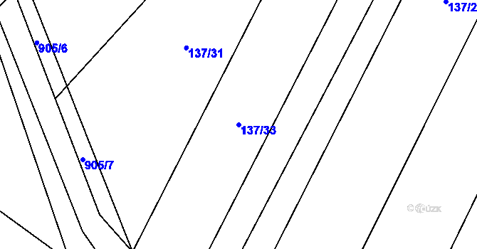 Parcela st. 137/33 v KÚ Štipoklasy u Lovčic, Katastrální mapa