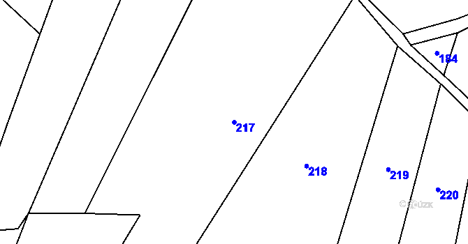 Parcela st. 217 v KÚ Štipoklasy u Lovčic, Katastrální mapa