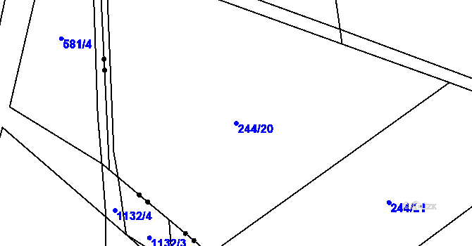 Parcela st. 244/20 v KÚ Štipoklasy u Lovčic, Katastrální mapa