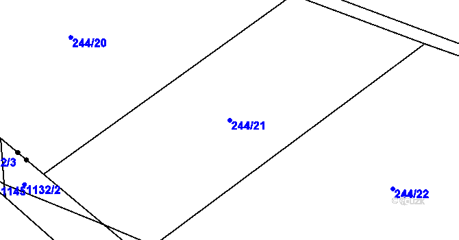 Parcela st. 244/21 v KÚ Štipoklasy u Lovčic, Katastrální mapa