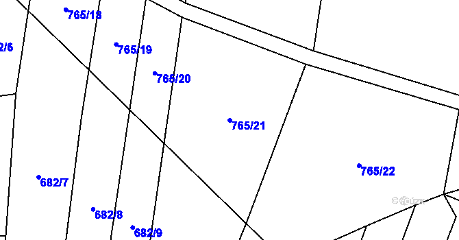 Parcela st. 765/21 v KÚ Štipoklasy u Lovčic, Katastrální mapa