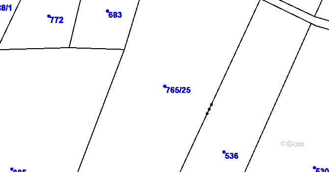 Parcela st. 765/25 v KÚ Štipoklasy u Lovčic, Katastrální mapa