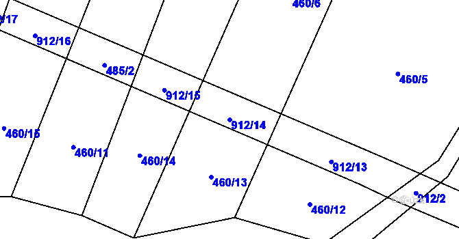 Parcela st. 912/14 v KÚ Štipoklasy u Lovčic, Katastrální mapa
