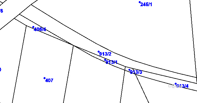 Parcela st. 913/2 v KÚ Štipoklasy u Lovčic, Katastrální mapa