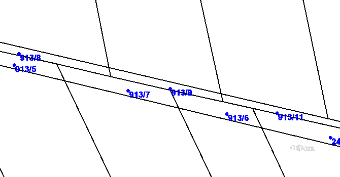 Parcela st. 913/9 v KÚ Štipoklasy u Lovčic, Katastrální mapa