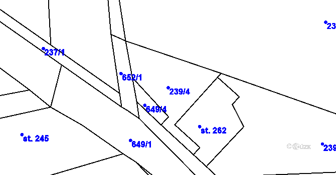 Parcela st. 239/4 v KÚ Lovčice u Nového Bydžova, Katastrální mapa