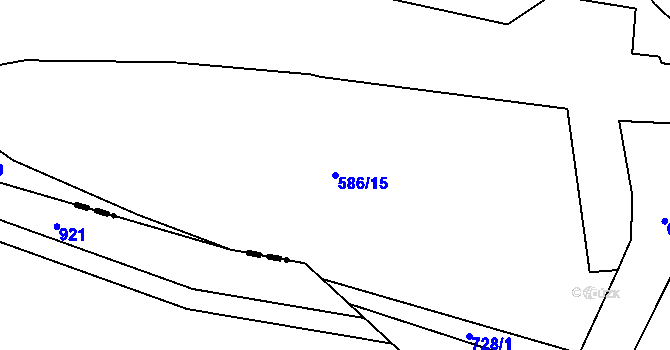 Parcela st. 586/15 v KÚ Lovčice u Nového Bydžova, Katastrální mapa