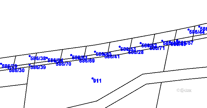 Parcela st. 586/41 v KÚ Lovčice u Nového Bydžova, Katastrální mapa
