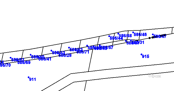 Parcela st. 586/42 v KÚ Lovčice u Nového Bydžova, Katastrální mapa