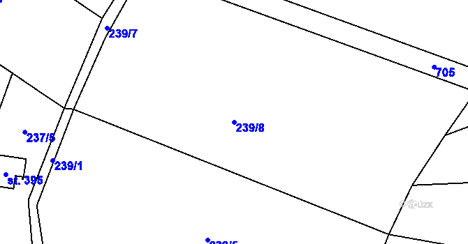 Parcela st. 239/8 v KÚ Lovčice u Nového Bydžova, Katastrální mapa