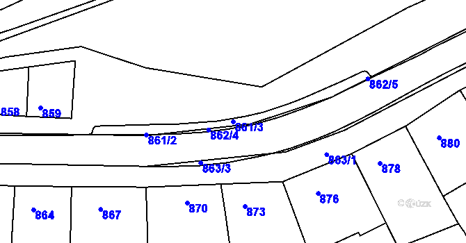 Parcela st. 861/3 v KÚ Lovčice u Kyjova, Katastrální mapa