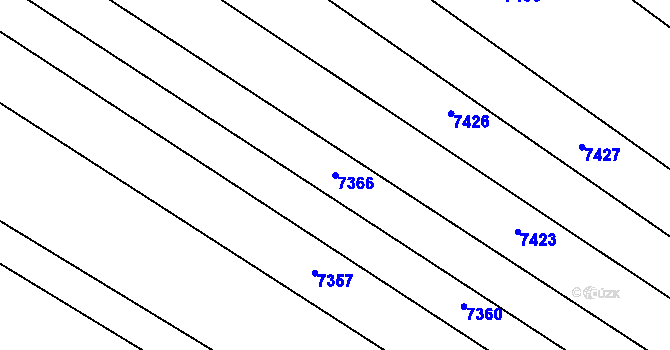 Parcela st. 7366 v KÚ Lovčice u Kyjova, Katastrální mapa