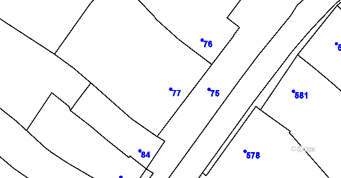 Parcela st. 77 v KÚ Lovčice u Kyjova, Katastrální mapa