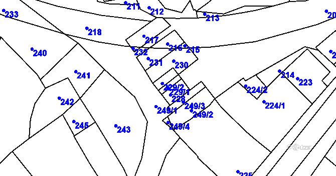 Parcela st. 229/1 v KÚ Lovčice u Kyjova, Katastrální mapa