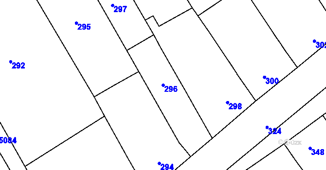 Parcela st. 296 v KÚ Lovčice u Kyjova, Katastrální mapa