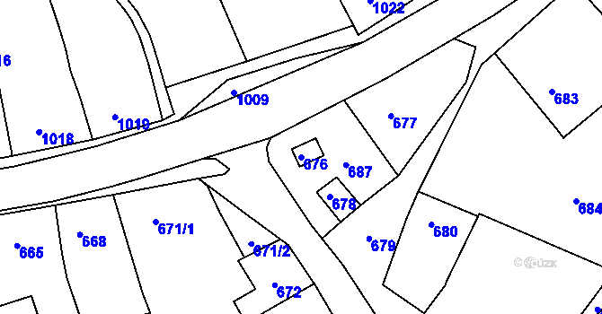 Parcela st. 676 v KÚ Lovčice u Kyjova, Katastrální mapa