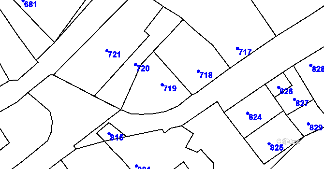 Parcela st. 719 v KÚ Lovčice u Kyjova, Katastrální mapa