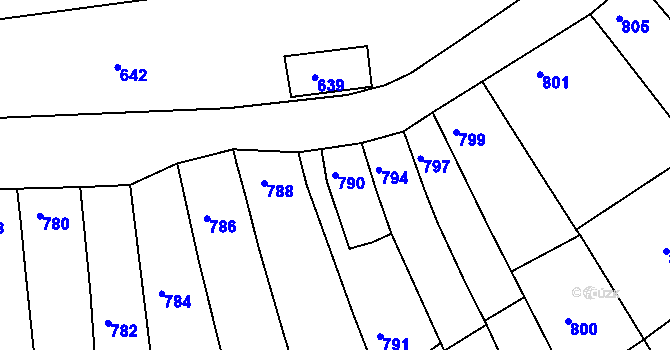 Parcela st. 790 v KÚ Lovčice u Kyjova, Katastrální mapa