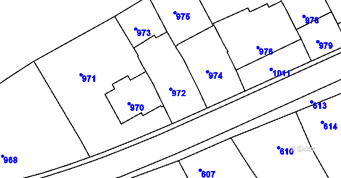 Parcela st. 972 v KÚ Lovčice u Kyjova, Katastrální mapa