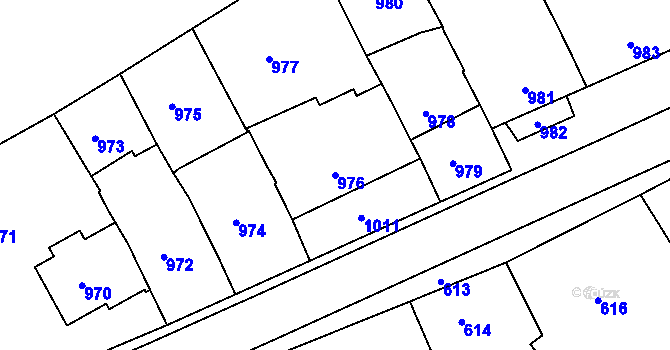 Parcela st. 976 v KÚ Lovčice u Kyjova, Katastrální mapa
