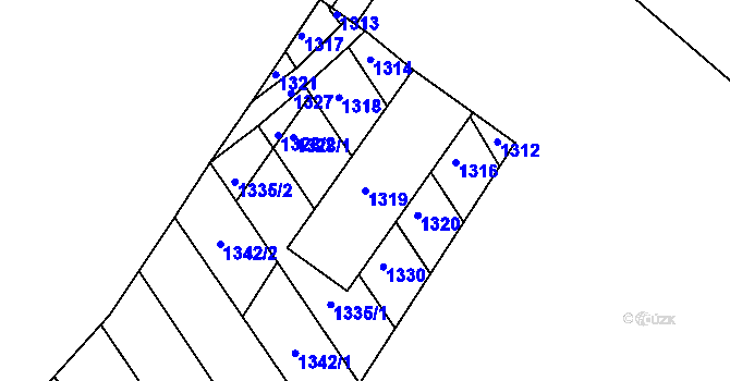 Parcela st. 1319 v KÚ Lovčice u Kyjova, Katastrální mapa